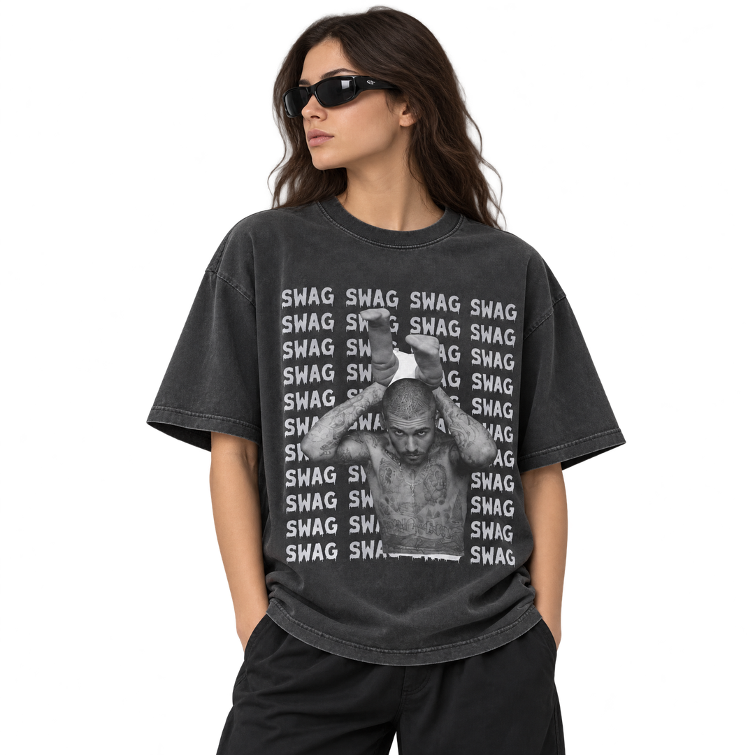 BLACK WASHED TEE
